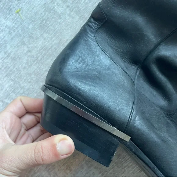 Black Leather Cowboy Boots - Picture 3 of 5